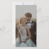 Save The Date Modern Script Bookmark 2 Photo Budget Wedding (Devant)