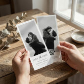 Save The Date Modern Script Double Sided Bookmark Photo Wedding