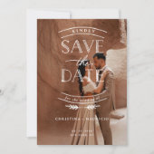 Save The Date Modern Script Full Photo Wedding (Devant)
