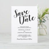 Save The Date Modern Script Kraft Papier Mariage Enregistrer la  (Debout devant)