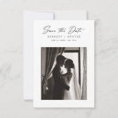 Save The Date Modern Script Minimalist Elegant Wedding Photo (Devant)