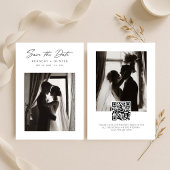 Save The Date Modern Script Minimalist Elegant Wedding Photo