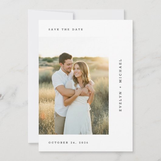 Save The Date Modern Script Minimalist Wedding Photo (Devant)
