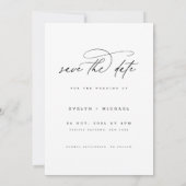 Save The Date Modern Script Minimalist Wedding Photo (Dos)