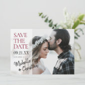 Save The Date Modern Script Photo Wedding Enregistrer la date In (Debout devant)