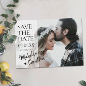 Save The Date Modern Script Photo Wedding Enregistrer la date In