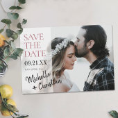 Save The Date Modern Script Photo Wedding Enregistrer la date In