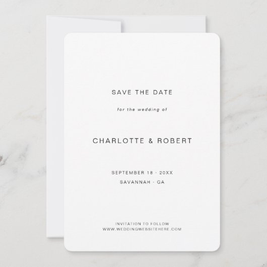 Save The Date Modern Script Photo Wedding Enregistrer la date Mo (Dos)
