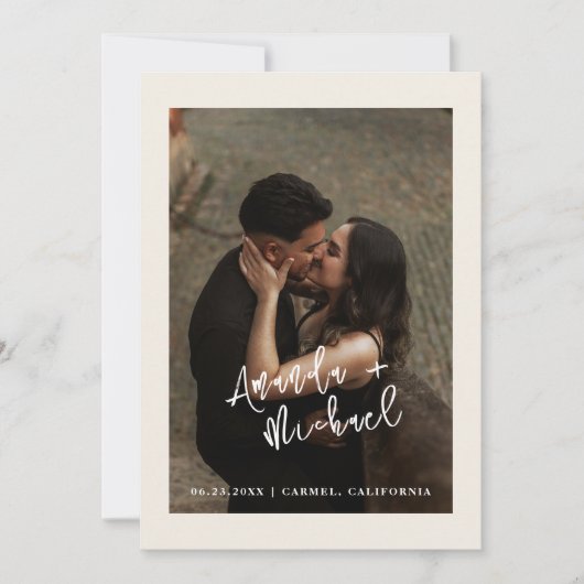 Save The Date Modern Script Wedding Photo (Devant)