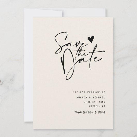 Save The Date Modern Script Wedding Photo (Dos)