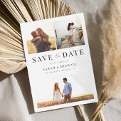 Save The Date Modern Simple 3 Photo Collage Mariage