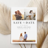 Save The Date Modern Simple 3 Photo Collage Mariage
