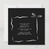 Save The Date MoDeRN Simple MINIMAL RIBBON Mariage photo (Dos)