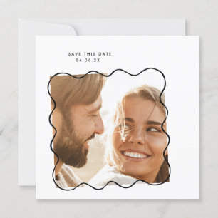 Save The Date MoDeRN Simple MINIMAL Wavy Frame Mariage photo