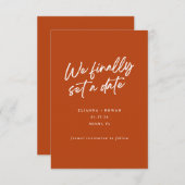 Save The Date Modern Simple Nous avons enfin mis un Mariage date (Devant / Derrière)