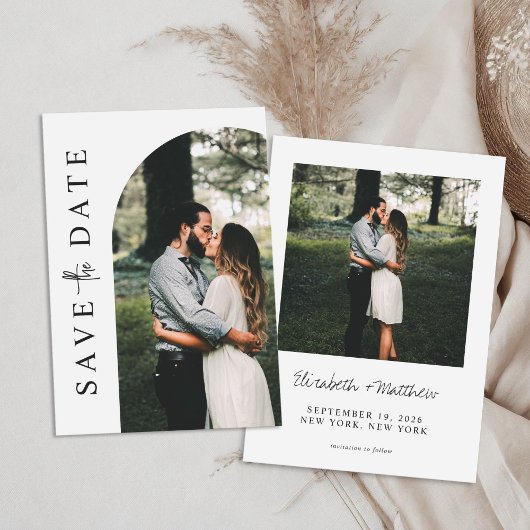 Save The Date Modern Simple Photo Wedding Enregistrer la date