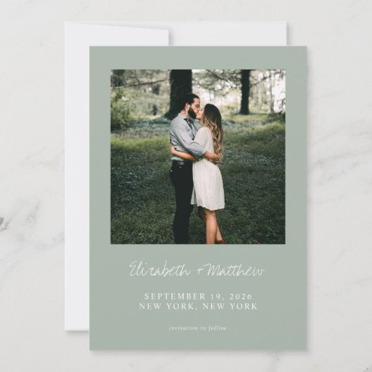 Save The Date Modern Simple Photo Wedding Enregistrer la date (Dos)