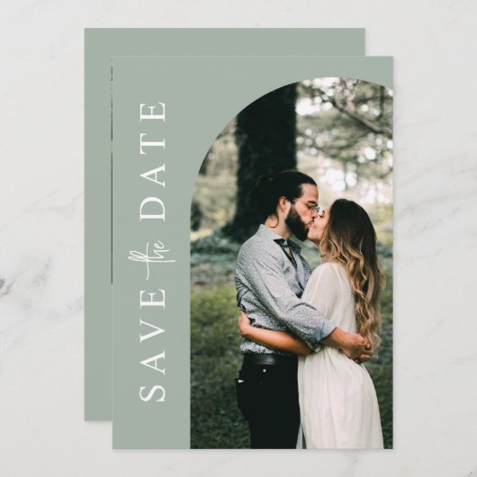 Save The Date Modern Simple Photo Wedding Enregistrer la date (Devant / Derrière)