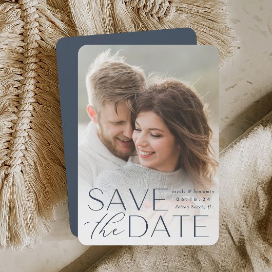 Save The Date Modern Statement | Vertical Photo