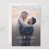 Save The Date Modern Stylish Calligraphy Script Photo Wedding  (Devant)