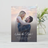 Save The Date Modern Stylish Calligraphy Script Photo Wedding  (Debout devant)