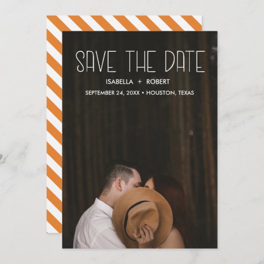 Save The Date Modern STYLISH photo enregistrer la date personnal (Devant / Derrière)
