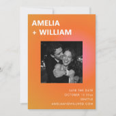 Save The Date Modern Summer Orange Pink Wedding Photo (Devant)