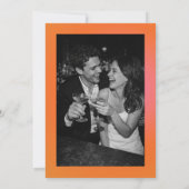 Save The Date Modern Summer Orange Pink Wedding Photo (Dos)