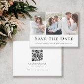 Save The Date Modern Three Photo Wedding website QR Code