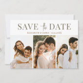 Save The Date Modern Trois Photo Automne Automne Saison Mariage (Devant)
