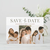 Save The Date Modern Trois Photo Automne Automne Saison Mariage (Debout devant)