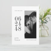 Save The Date Modern Vertical Date Editorial Photo Wedding (Debout devant)