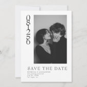 Save The Date Modern Vertical Date Editorial Photo Wedding (Devant)
