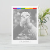 Save The Date Modern Wedding Editorial LGBTQ+ Pride Photo (Debout devant)
