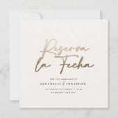 Save The Date Modern wedding Reserva la Fecha cream gold (Devant)