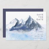 Save The Date Modern Winter Mountain Pattern Wedding (Devant / Derrière)