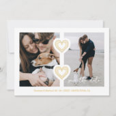 Save The Date Moderne 2 Photos Multi & 2 Coeurs de dentelle Blan (Devant)