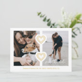 Save The Date Moderne 2 Photos Multi & 2 Coeurs de dentelle Blan (Debout devant)