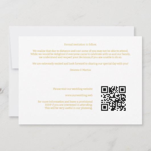 Save The Date Moderne 2 Photos Multi & 2 Coeurs de dentelle Blan (Dos)