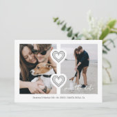 Save The Date Moderne 2 Photos Multi & 2 Coeurs de dentelle Blan (Debout devant)