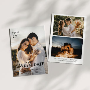 Save The Date Moderne 3 photo minimaliste Boho Enregistrer la da