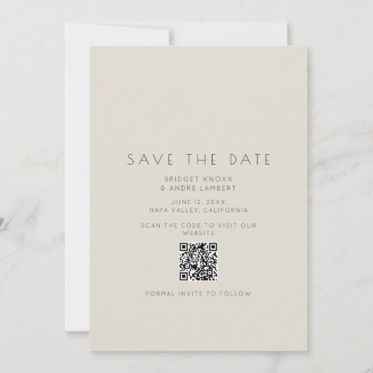 Save The Date Moderne 3 Photo QR Code Winery Mariage (Dos)