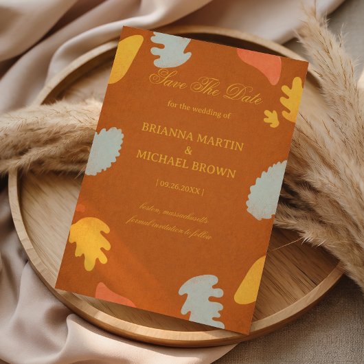 Save The Date Moderne Abstrait Automne Chaud Élégant