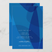 Save The Date Moderne Abstrait Bleu Tendance Unique (Devant / Derrière)