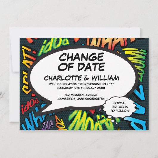 Save The Date Moderne Amusement Changement de date Amusement rep (Devant)