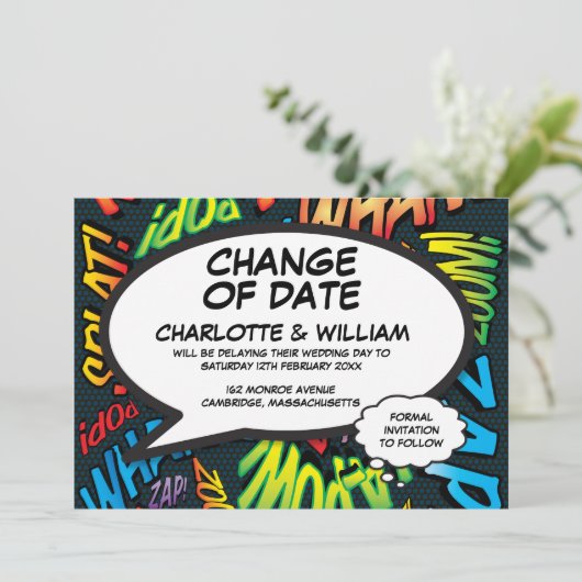 Save The Date Moderne Amusement Changement de date Amusement rep (Debout devant)