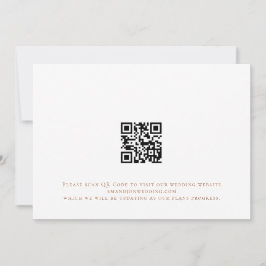 Save The Date Moderne Automne Floral QR Code Mariage (Dos)
