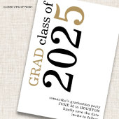Save The Date Moderne Black Gold 2025 Graduation