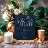Save The Date Moderne Black Moody Botanical Enregistrer la date