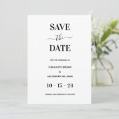 Save The Date Moderne Blanc & Noir Minimal Enregistrer La Date (Debout devant)